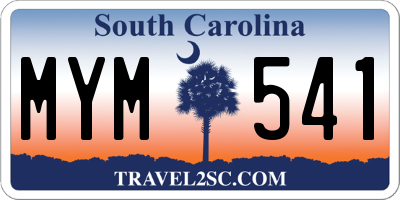 SC license plate MYM541