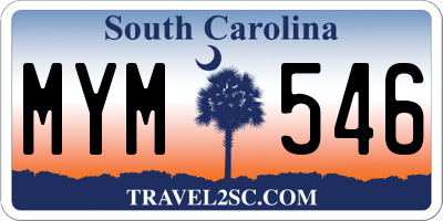 SC license plate MYM546