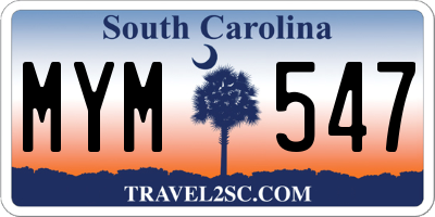 SC license plate MYM547