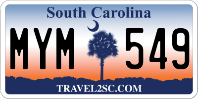SC license plate MYM549