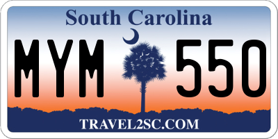 SC license plate MYM550