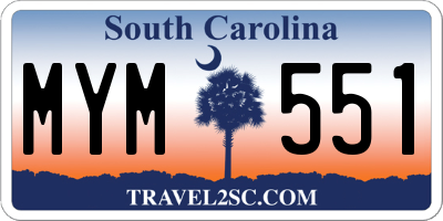 SC license plate MYM551