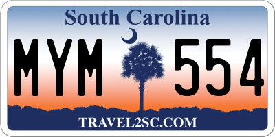 SC license plate MYM554