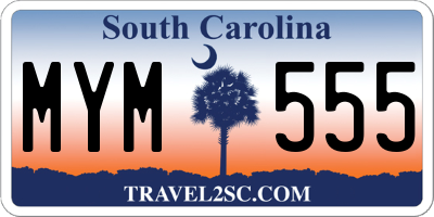 SC license plate MYM555