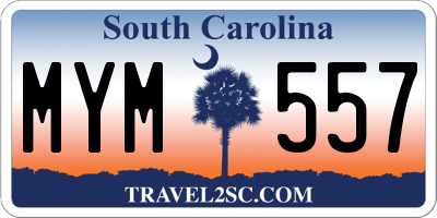 SC license plate MYM557