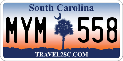 SC license plate MYM558