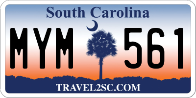 SC license plate MYM561