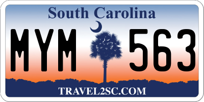 SC license plate MYM563