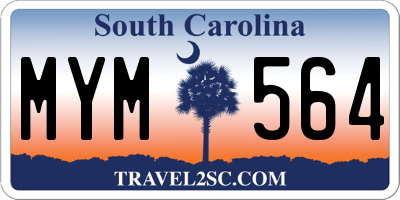 SC license plate MYM564