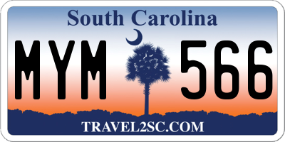 SC license plate MYM566