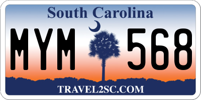 SC license plate MYM568