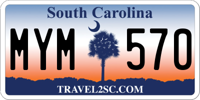 SC license plate MYM570
