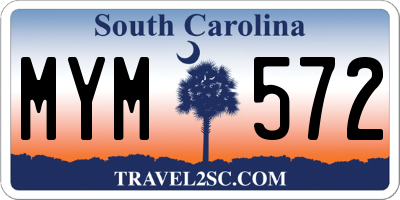 SC license plate MYM572