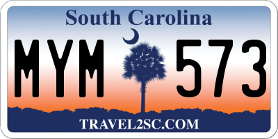 SC license plate MYM573