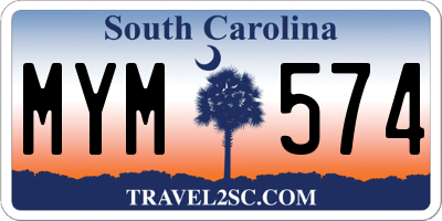 SC license plate MYM574