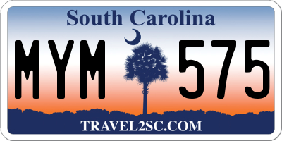 SC license plate MYM575