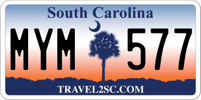 SC license plate MYM577