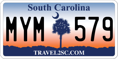 SC license plate MYM579