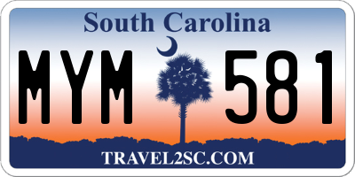 SC license plate MYM581