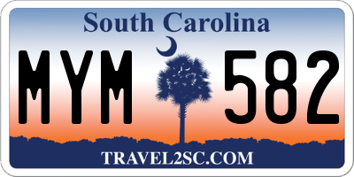 SC license plate MYM582