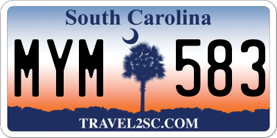 SC license plate MYM583