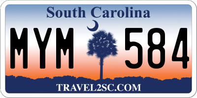 SC license plate MYM584