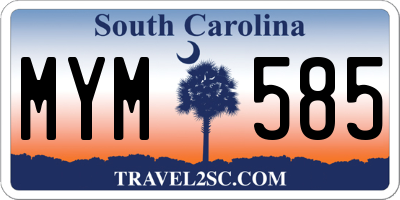 SC license plate MYM585