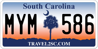 SC license plate MYM586