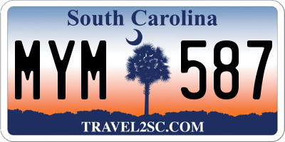 SC license plate MYM587