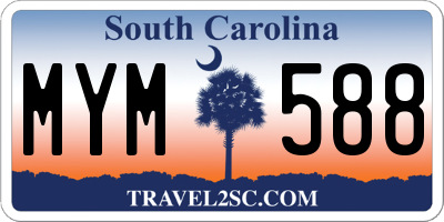 SC license plate MYM588
