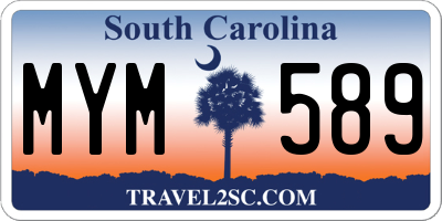 SC license plate MYM589