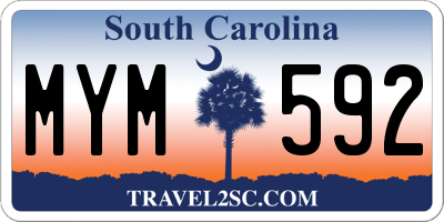 SC license plate MYM592
