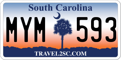 SC license plate MYM593