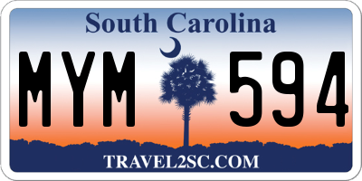SC license plate MYM594