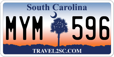 SC license plate MYM596