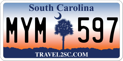 SC license plate MYM597