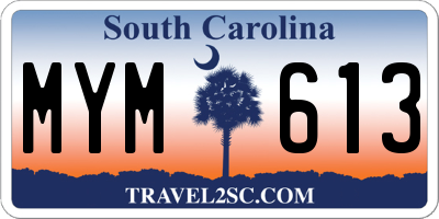 SC license plate MYM613