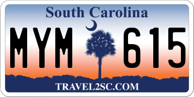 SC license plate MYM615
