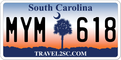 SC license plate MYM618