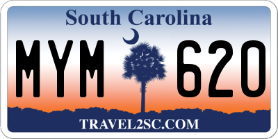 SC license plate MYM620