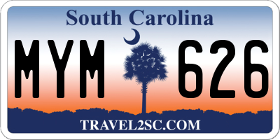 SC license plate MYM626