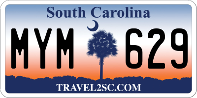 SC license plate MYM629