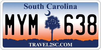 SC license plate MYM638
