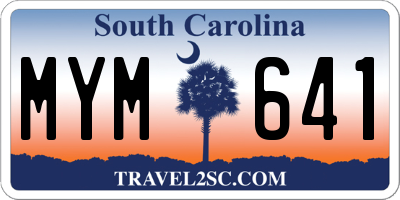 SC license plate MYM641