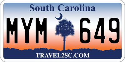 SC license plate MYM649