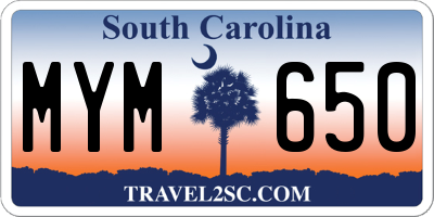 SC license plate MYM650