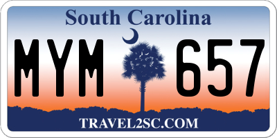 SC license plate MYM657