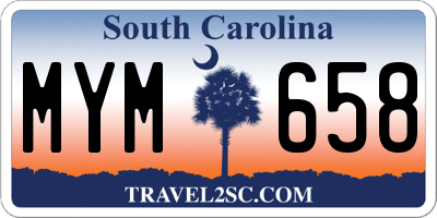 SC license plate MYM658