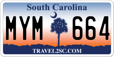 SC license plate MYM664