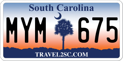 SC license plate MYM675